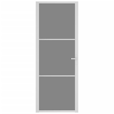 vidaXL Porte intérieure 76x201,5 cm Blanc Verre ESG et aluminium