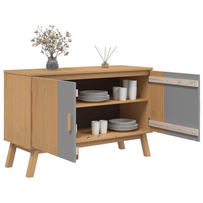 vidaXL Buffet OLDEN gris et marron 114x43x73,5 cm bois massif de pin