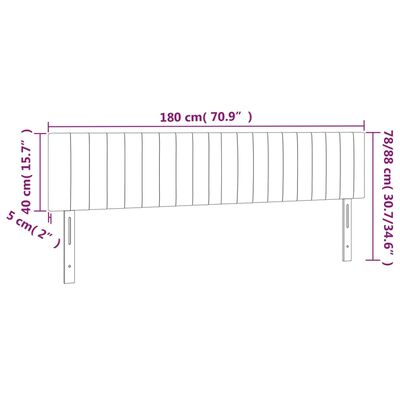 vidaXL Tête de lit à LED Vert foncé 180x5x78/88 cm Velours