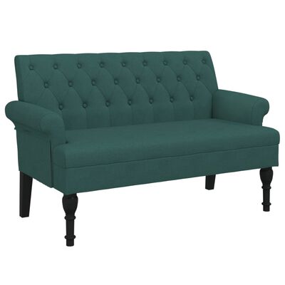 vidaXL Banc avec dossier vert foncé 120x62x75,5 cm tissu