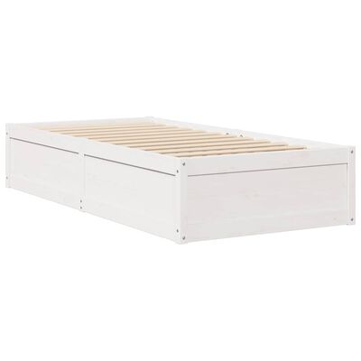 vidaXL Cadre de lit sans matelas blanc 75x190 cm bois de pin massif