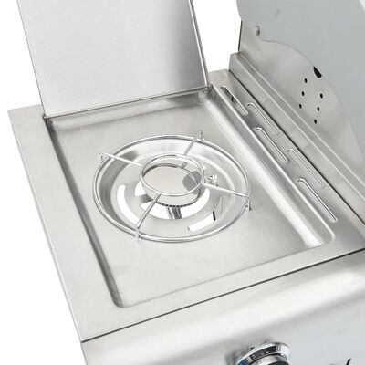 vidaXL Barbecue à gaz avec 7 brûleurs argent acier inoxydable