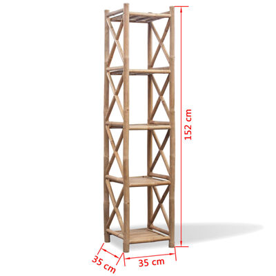 vidaXL Étagère à 5 niveaux carré bambou