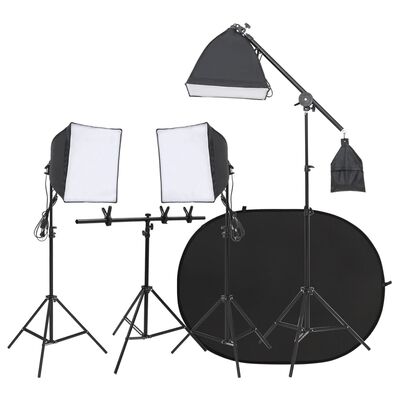 vidaXL Kit de studio photo avec éclairage et écran de fond