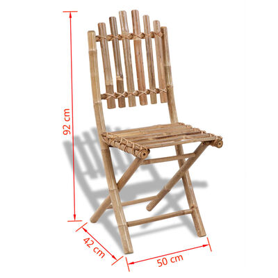 vidaXL Chaises pliables de jardin lot de 2 Bambou