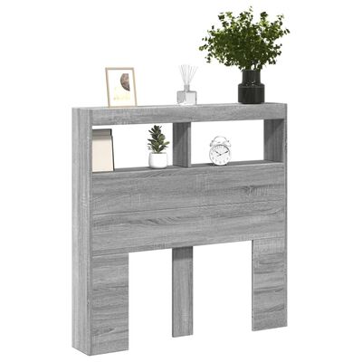 vidaXL Armoire tête de lit avec LED sonoma gris 100x17x102 cm