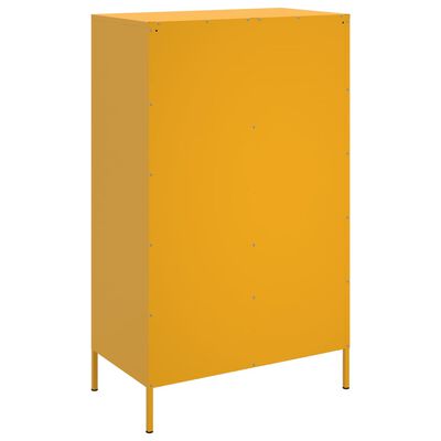 vidaXL Buffet haut jaune moutarde 68x39x113 cm acier