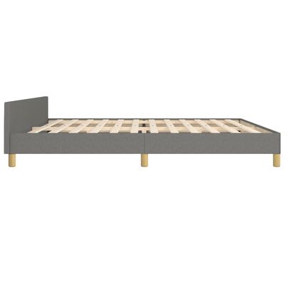 vidaXL Cadre de lit sans matelas gris foncé 200x200 cm tissu