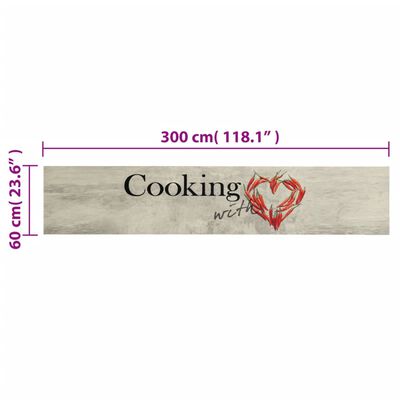 vidaXL Tapis de cuisine lavable imprimé de piment Cooking 60x300 cm