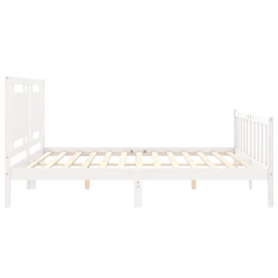 vidaXL Cadre de lit sans matelas blanc bois de pin massif