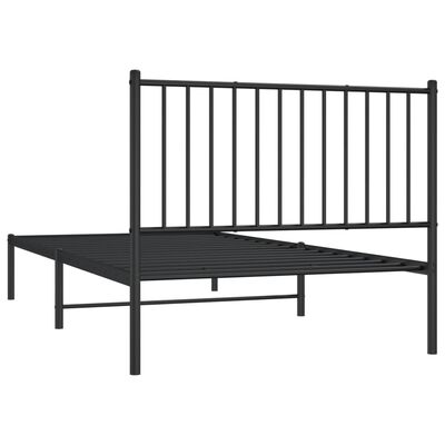 vidaXL Cadre de lit métal sans matelas avec tête de lit noir 100x200cm