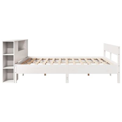 vidaXL Lit bibliothèque sans matelas blanc 180x200 cm bois pin massif