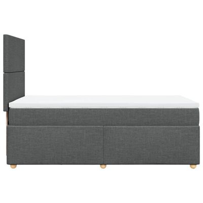 vidaXL Sommier à lattes de lit avec matelas Gris foncé 80x200 cm Tissu