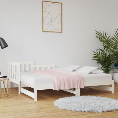 vidaXL Lit coulissant sans matelas blanc 2x(90x190) cm