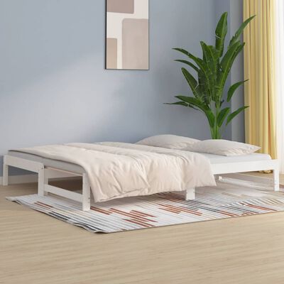 vidaXL Lit coulissant sans matelas blanc 2x(90x190) cm