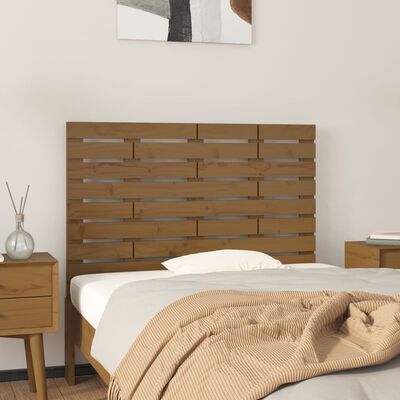 vidaXL Tête de lit murale Marron miel 81x3x63 cm Bois massif de pin