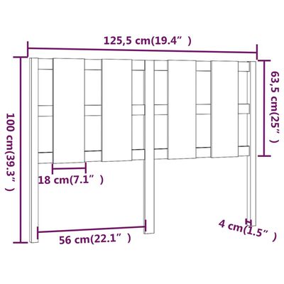 vidaXL Tête de lit 125,5x4x100 cm Bois massif de pin