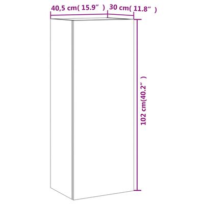 vidaXL Meuble TV mural sonoma gris 40,5x30x102 cm bois d'ingénierie