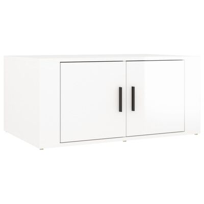 vidaXL Table basse Blanc brillant 80x50x36 cm Bois d'ingénierie