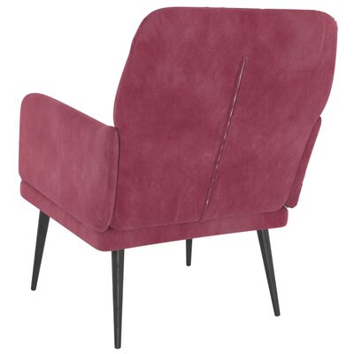 vidaXL Fauteuil Rouge bordeaux 62x79x79 cm Velours