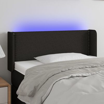 vidaXL Tête de lit à LED Noir 83x16x78/88 cm Tissu