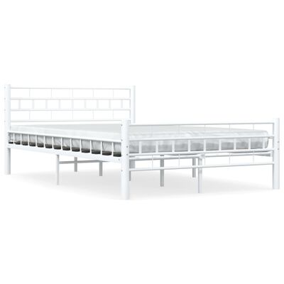 vidaXL Cadre de lit sans matelas blanc métal 140x200 cm