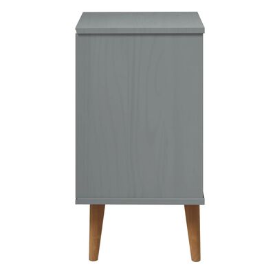 vidaXL Table de chevet MOLDE Gris 40x35x65 cm Bois de pin massif