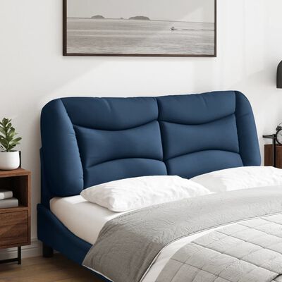 vidaXL Coussin de tête de lit bleu 140 cm tissu