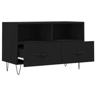 vidaXL Meuble TV Noir 80x36x50 cm Bois d'ingénierie