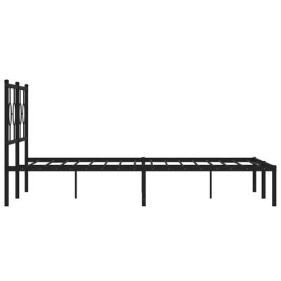 vidaXL Cadre de lit métal sans matelas avec tête de lit noir 150x200cm