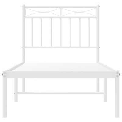 vidaXL Cadre de lit métal sans matelas avec tête de lit blanc 75x190cm