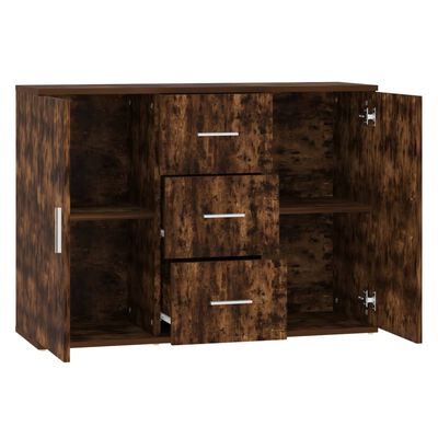 vidaXL Buffet Chêne fumé 91x29,5x65 cm Bois d'ingénierie