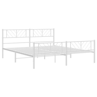 vidaXL Cadre de lit métal sans matelas et pied de lit blanc 193x203 cm