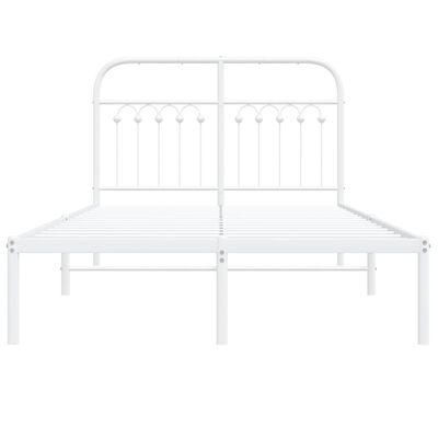 vidaXL Cadre de lit métal sans matelas et tête de lit blanc 120x190 cm