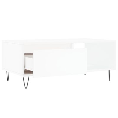 vidaXL Table basse Blanc 90x50x36,5 cm Bois d'ingénierie