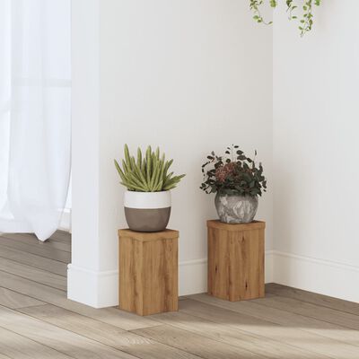 vidaXL Supports pour plantes 2 pcs chêne artisanal bois d'ingénierie