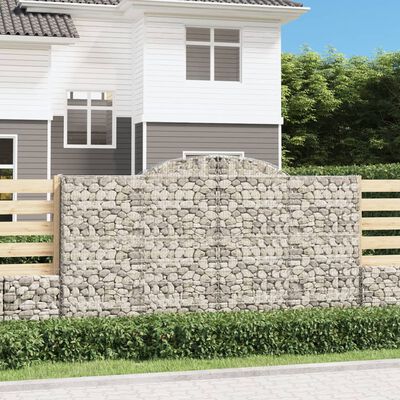 vidaXL Paniers à gabions arqués 20 pcs 300x50x160/180 cm fer galvanisé