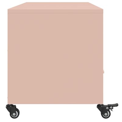 vidaXL Meuble TV rose 100,5x39x43,5 cm acier