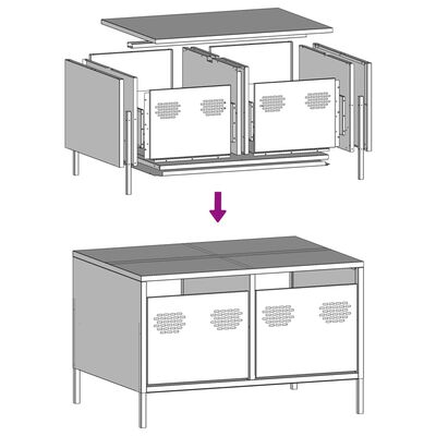 vidaXL Meuble TV anthracite 68x50x43,5 cm acier laminé à froid