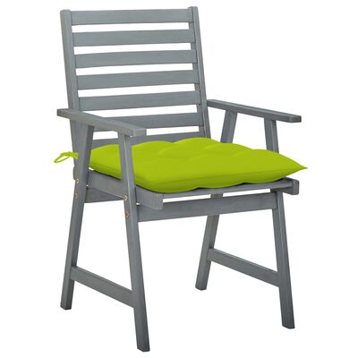 vidaXL Chaises à manger d'extérieur lot de 2 et coussins Acacia massif