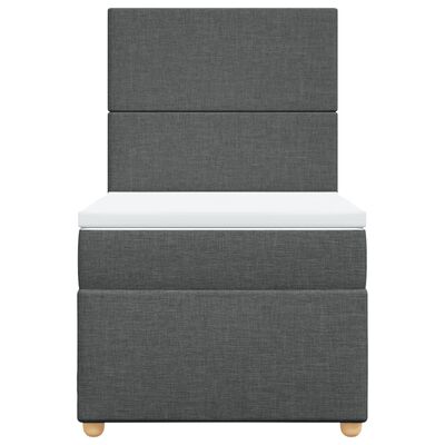 vidaXL Sommier à lattes de lit avec matelas Gris foncé 80x200 cm Tissu