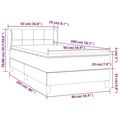 vidaXL Sommier à lattes de lit avec matelas Vert foncé 90x200 cm