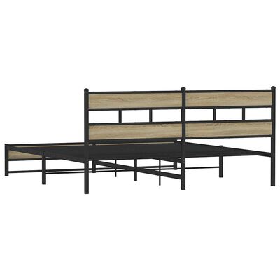 vidaXL Cadre de lit en métal sans matelas chêne sonoma 200x200 cm