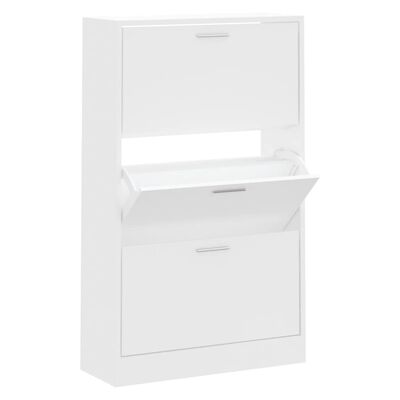 vidaXL Armoire à chaussures Blanc 63x24x103 cm Bois d'ingénierie