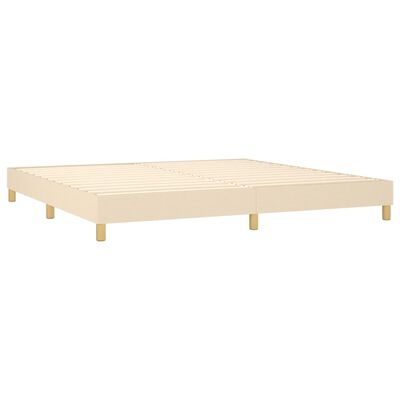 vidaXL Sommier à lattes de lit avec matelas Crème 200x200 cm Tissu