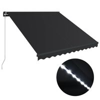 vidaXL Auvent manuel rétractable avec LED 300x250 cm Anthracite