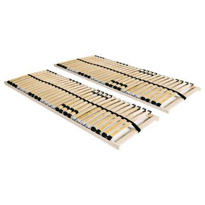 vidaXL Sommiers à lattes sans matelas 2 pcs avec 28 lattes 80x200 cm