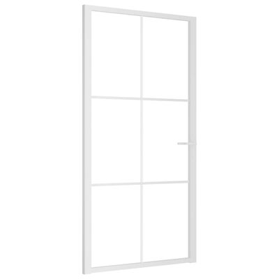 vidaXL Porte intérieure 102,5x201,5 cm Blanc Verre ESG et aluminium