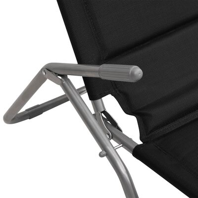 vidaXL Chaises longues pliables lot de 2 noir textilène et acier