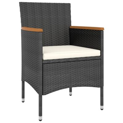 vidaXL Ensemble de bistro de jardin 5pcs Résine tressée et acacia Noir